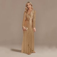 Clothing Evening Dress Sequins Optional Hot Selling Long Sleeved V Neck Fishtail Banquet Dress