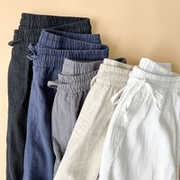 High End Linen Trousers Thin Style Cotton Linen Blend Casual Loose Straight Leg Mid Waist Japanese Chinese Hybrid Design