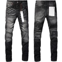 High Street Skinny Jeans Hip Hop Retro Distressed Washed Stretch Denim Spring