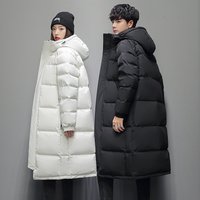 Men’s Clothing New cotton Jacket Men’s Mid Length Men’s Winter Warm Coat Men’s And Women’s Same Style White Duck cotton Couple Winter Clothes
