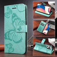 Embossing Butterfly Flip Cover Samsung Galaxy S22 S21 S20 S21FE S20FE S10 S9 S8 Note 20 10 9 8 PU Leather Book Walle