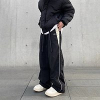 HOUZHOU Baggy Pants For Men Parachute Vintage Oversize Joggers Haruku Streetwear Sweatpants Black Wide Leg Trousers Male