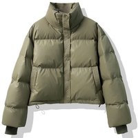 Clothing Disposable PU leather cotton jacket short style 2024 loose thickened pu jacket small cotton jacket trendy