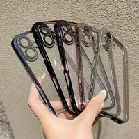 Fashion Simplicity Plating Frame Phone Case IPhone 16 15 14 Pro Max Plus Shockproof Back Camera Screen Protector Film Cover