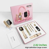 Smart Watches New A58 Plus Smartwatch With Bluetooth Calls, Hit, Full Diamond Small Gold Watch, Full Jewelry