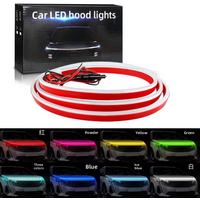 Car Scan Through Daytime Running Engine Hood Decorative Grille LED Modification Light Dynamic