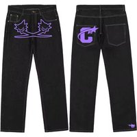 Men's Clothing Hip Hop Trendy Printed Jeans For Men High Street Fashion Hiphop Loose Wide Leg Trousers