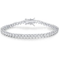 Women's Jewelry Tennis Bracelet With Zirconia Stones, 3-Prong Setting In 3mm & 4mm, Elegant White Gold & Gold Plated, Minimalist Design