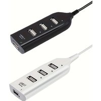 1PC Quad USB 2.0 High Speed Hub With Power Adapter Small Splitter For Laptop