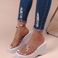 shoes large rivets thick soled lightweight sandals slippers