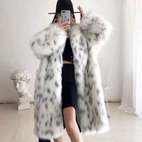 Clothing fur fur coat plus long waistless long sleeve fox fur coat