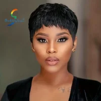 Short Pixie Cut Wigs Short Straight Human Hair Wigs For Women 150% Density Natural Looking Human Hair Wigs 6 Inch