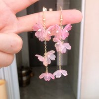 Unisex Super Fairy Flower Earrings For Women Long Tassel Simple Temperament Net Red Korean Niche Ear Hooks New Trendy Ears