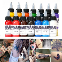 Set, 14 Colors 30ml/1oz Professional TattooInk, Natural Plant Micropigmentation Pigment, Permanent Tattoo Ink, For Body Art