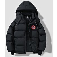 Street Style Warm Retro Loose fitting Hooded Puffer Jacket Fashionable Thick Coat