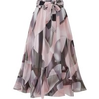 summer floral chiffon skirt mid length print fairy skirt