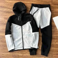 Fleece Hoodie Sweatshirts High Quality Tracksuits Sports Pants Tech Fleeced Jackets Space Cotton Trousers