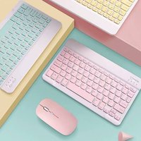Bluetooth keyboard ipad tablet mobile phone universal colour black and white mini keyboard light portable mouse set 10 inch