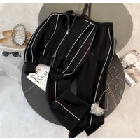 Women's Clothing Fashionable Street Sports Casual Suit Linear Element Sportswear