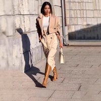 Elegant Two Piece Suit Set Summer Casual Office Pants & Top Pure Button Design S