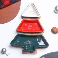 Creative ceramic, bamboo, and wood Christmas tree trays, snack plates, snack plates, fruit plates, plates, tableware, irregular placement