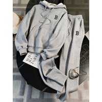 Relaxed Tracksuit Comfortable Fleece Hoodie Printed Jogging Pants Two piece Casual Loungewear Set Suitable Everyday Wear 11