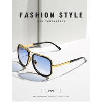 retro European American sunglasses fashionable trendy metal glasses personalized real film sunglasses