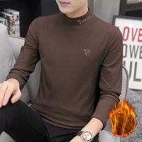  Thermal Long Sleeve T Shirt Slim Fit Semi Turtle Neck Base Layer Winter Warm Fleece Lined Top