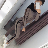 Women's Clothing autumn women's clothing with mesh splicing sweater suit two piece set