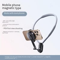 Magnetic Neck Phone Mount For POV Shooting - 360° Adjustable, Anti-Shock, Hands-Free For Cycling, Vlogging & Outdoor Adventures