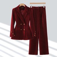 Women's Clothing Brown Suit For Women Autumn New High End Slim Fit Formal Wear Corduroy Suit Professional Wear