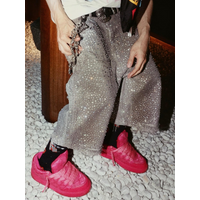 Clothing European American High Street Diamond studded Seven point Shorts Ink splashed Dyed Gradient Denim Shorts