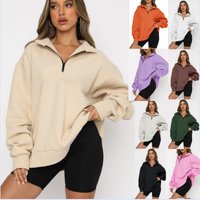 Clothing casual top half zipper pullover long sleeved sweatshirt