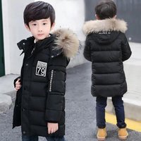 Boys Cotton Padded Jacket New Thick Warm Cotton Padded Jacket Winter Mid Length Korean Version Children’s Cotton Padded Jacket Winter Coat Trend