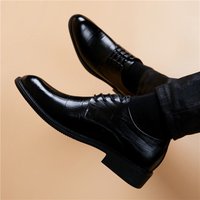 Breathable Korean Style British Trendy Casual Business Formal Leather Pointed Toe Shoes