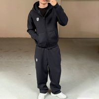 Embroidered Zipper Sweatpants Suit Casual Trousers Suit High Street Rap Street US Size Men's And Women's Sweatpants Suit
