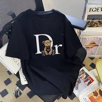 Versatile Bear Print T Shirt Casual Polyester Summer Top All Seasons