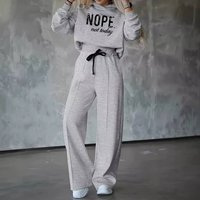 Women's Clothing casual hooded hoodie set of wide-leg pants