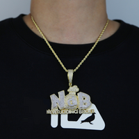 Hip Hop NDB Letter Pendant Trendy Personality Hip Hop Necklace Jewelry