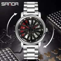 Men's Stylish Skeleton Dial Quartz Watch With Stainless Steel Mesh Band, Water Resistant, Light Luxury Design For Casual And Business Wear