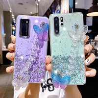 Crystal bracelet butterfly Case For Samsung S22 S21 Plus S20 FE A52 A72 A12 A42 A32 A22 M62 M52 A03S A13 A33 A53 M31S Co