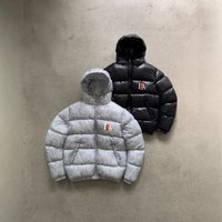 Retro Style Bear Print Puffer Jacket Winter Warm Thick Hooded Coat