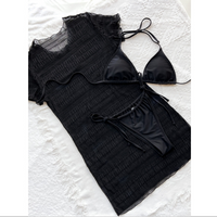 Women's Three-piece swimsuit bikini swimsuit women's split solid color swimsuit explosive swimsuit