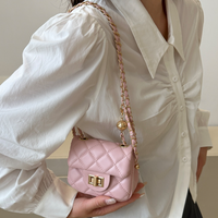 Crossbody Bags Diamond Chain Mini Small Bag Lock Handbag Fashion Simple Shoulder Slung Small Bag Tide.