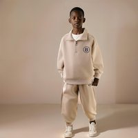Boys‘ Letter Print Hoodie Set – Sporty 2-Piece Outfit (Breathable & Stylish)