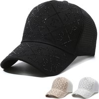 Instagram diamond encrusted letter cap spring summer fashion temperament net cap breathable baseball cap tide