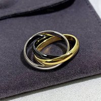 Designer Classic Three Color Three Ring Ring for Women's Personalized Fashion Trend, Colored Ring for Men and Women
