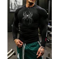 Clothing Quick Drying Printed Sports T Shirt Long Sleeved Casual Fitness Running Top Tight Fitting