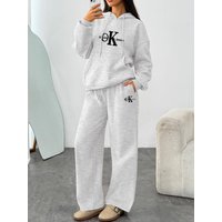 High End Casual Sports Suit Trendy Fashion Brand Jacket Wide Leg Pants Spring Style Two Piece Set