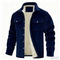 Corduroy Fleece Lined Jacket – Winter Ready Relaxed Fit Coat Turn Down Collar – Warm & Stylish Casual Wear 